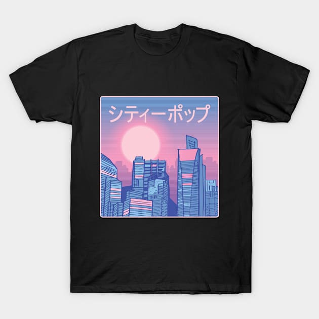 Vaporwave City T-Shirt by Hmus